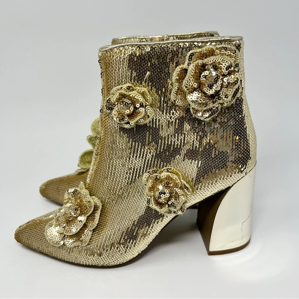 Betsey Johnson Finlee Gold Boots - Picture 4 of 7